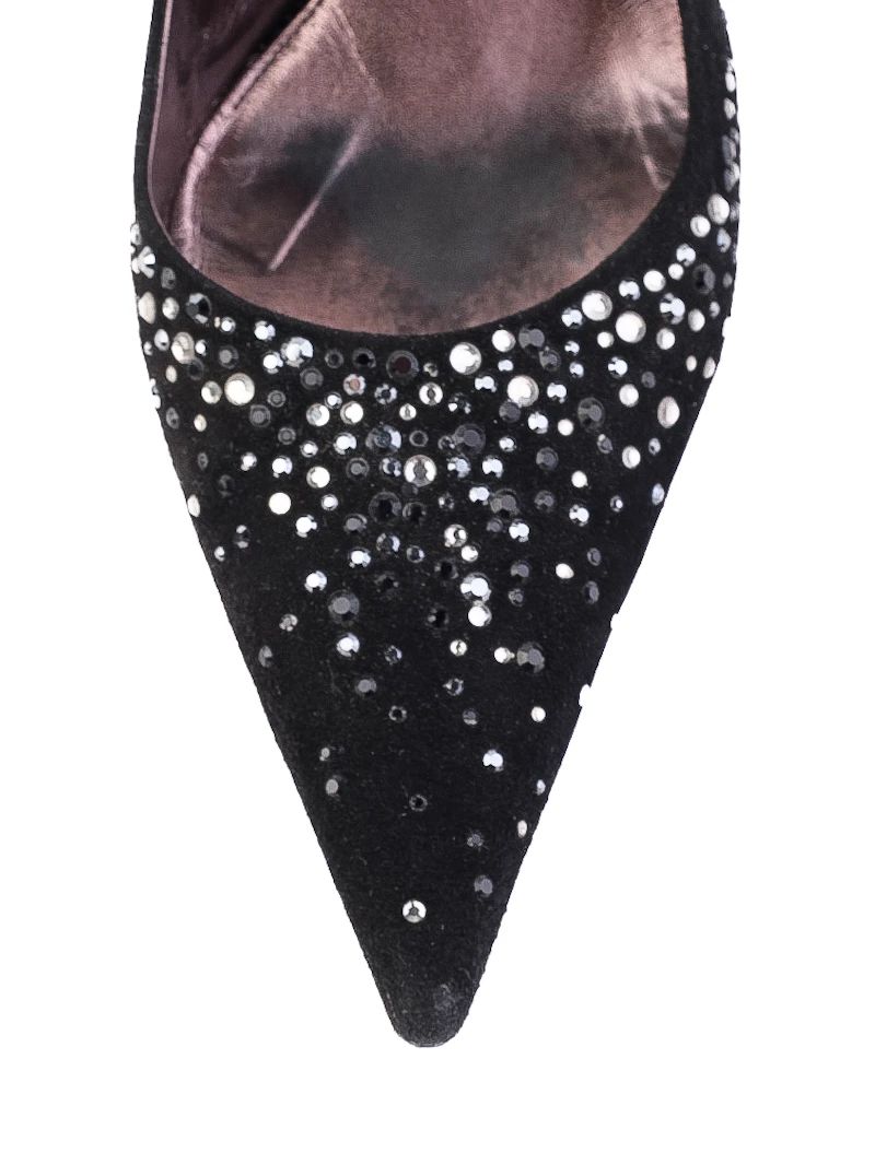 Bruno Magli Black High-Heeled Slingback Shoes Size 37.5 Excellent