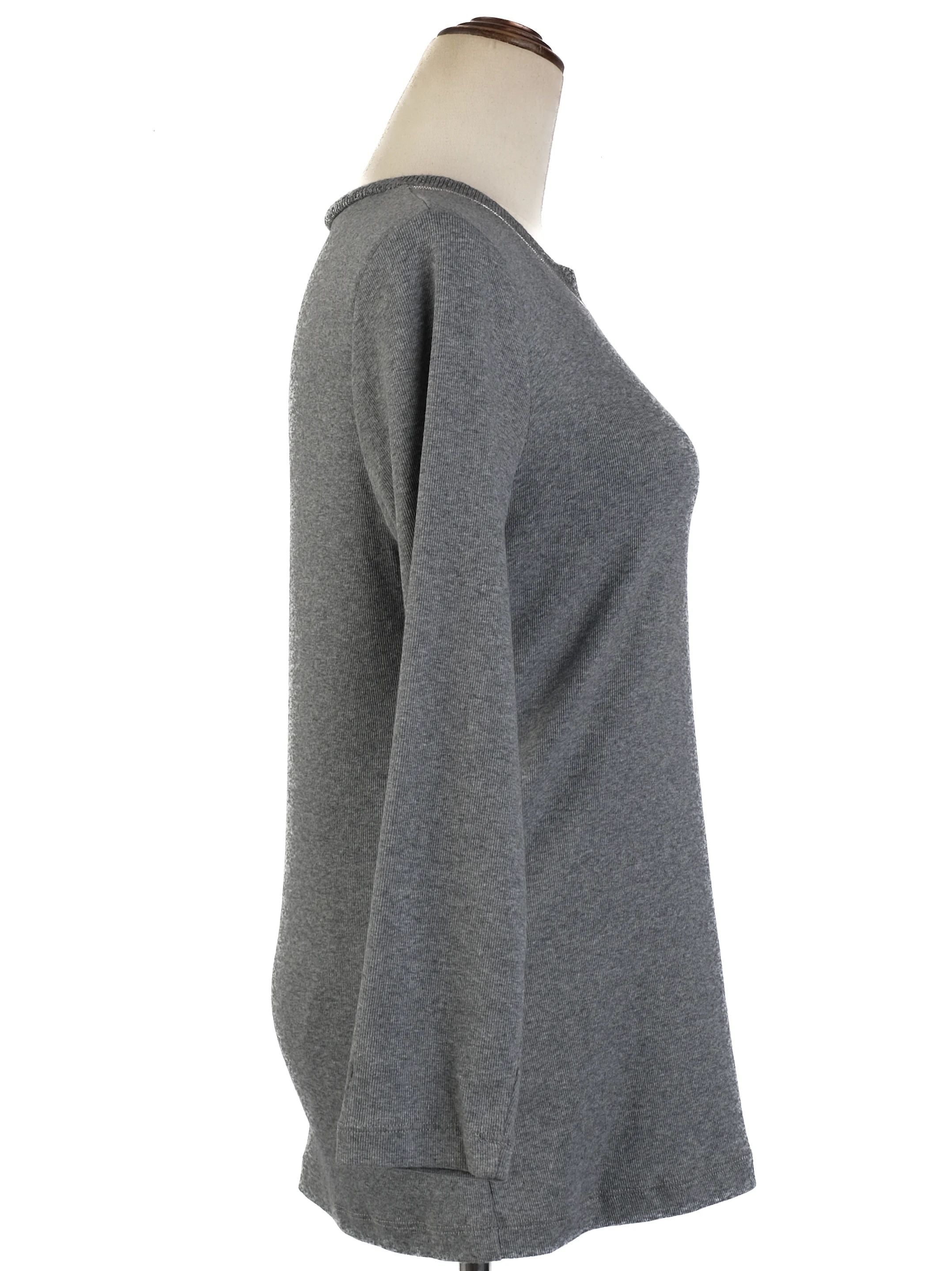Excellent Peserico Gray Wool Long Sleeve Top Size L