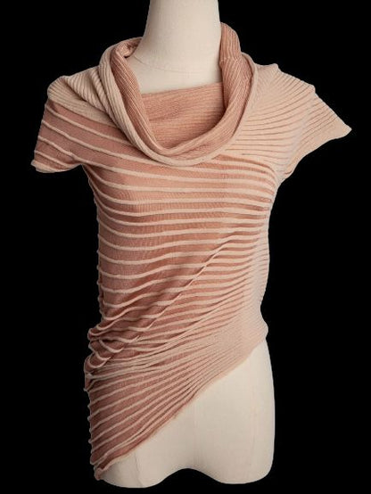 Good Emporio Armani White Ribbed Knit Top Size XXS