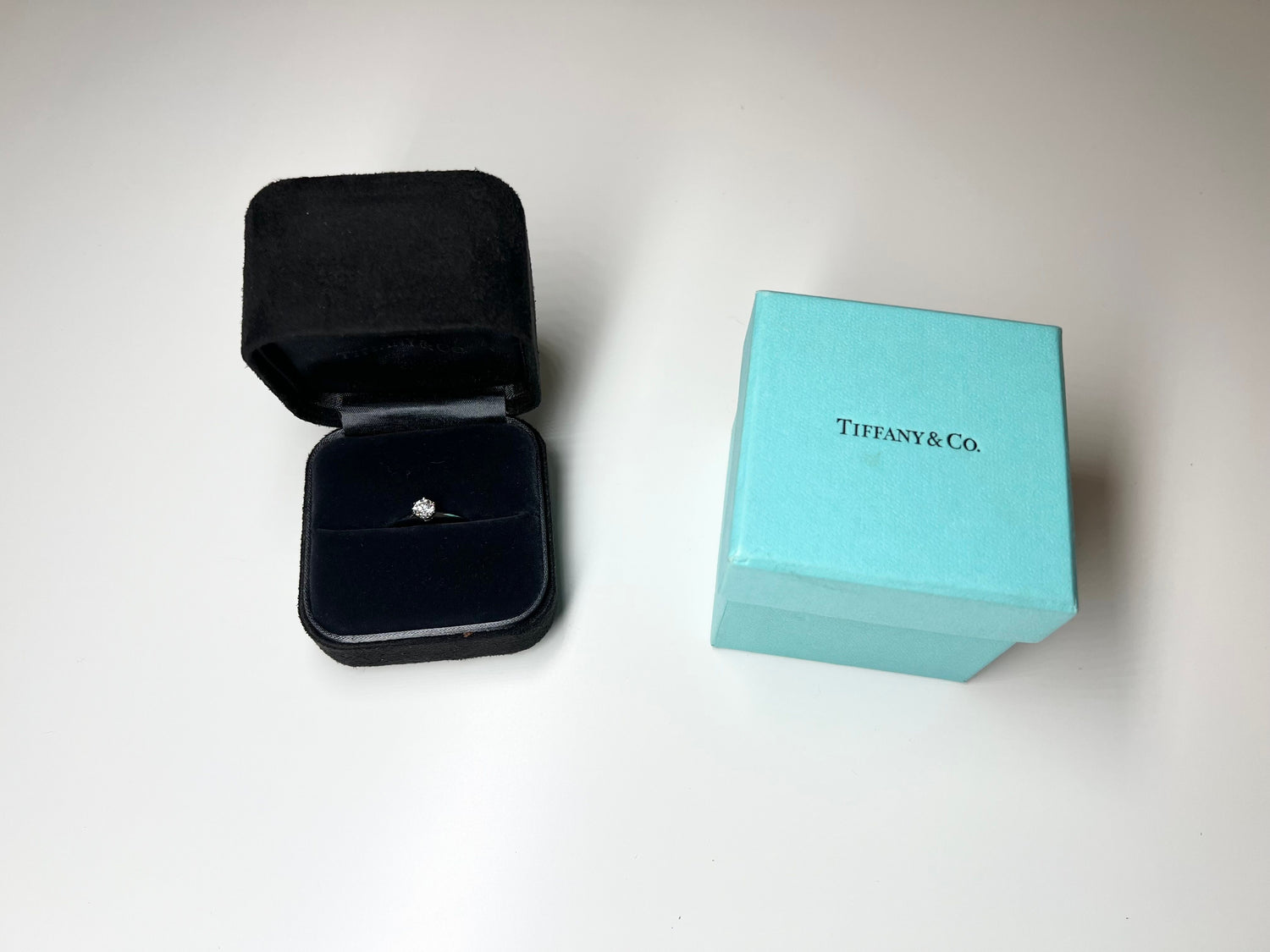 Tiffany &amp; Co. Solitaire Diamond Ring Pt950 4.6g 0.44