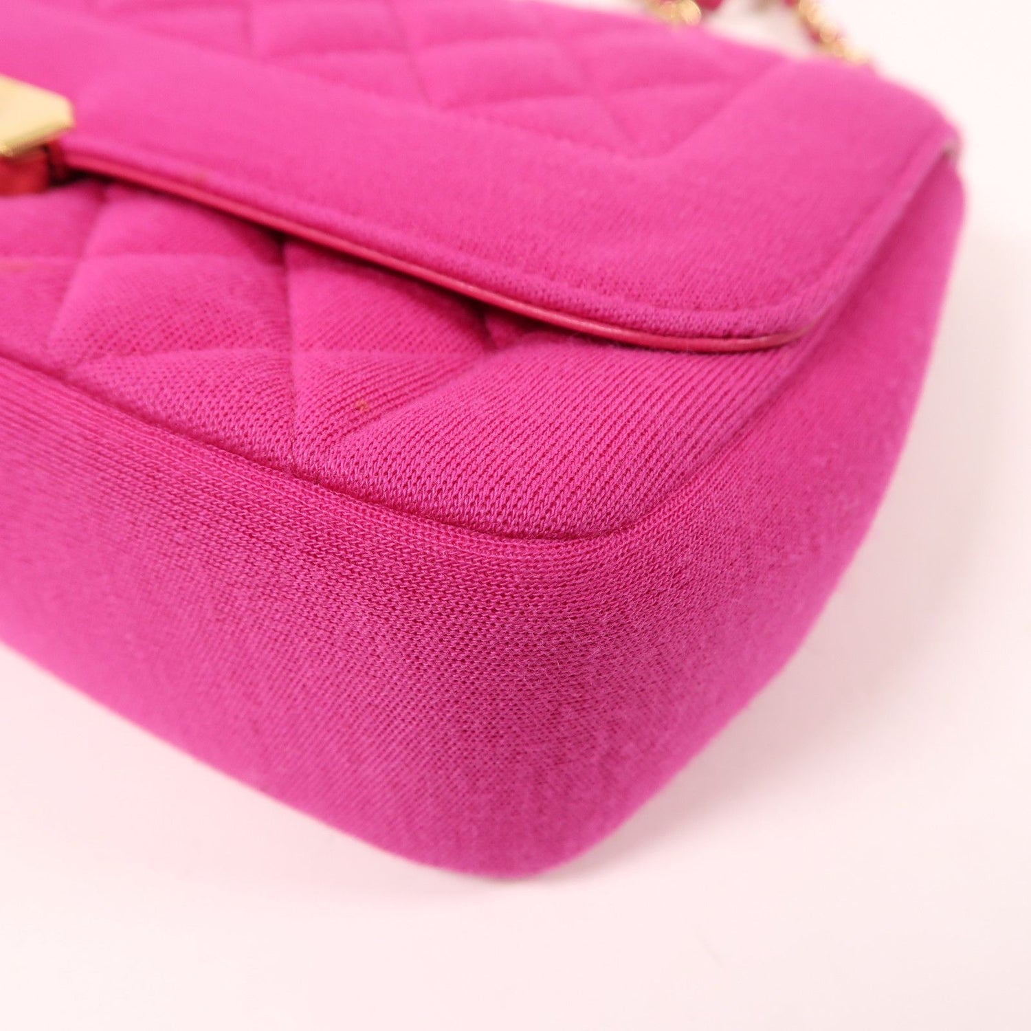 Chanel Pink Cotton/cowhide Leather Shoulder Bag Golden Shoulder Bag Powder Red Shoulder Bag Cotton Calfskin (cowhide)