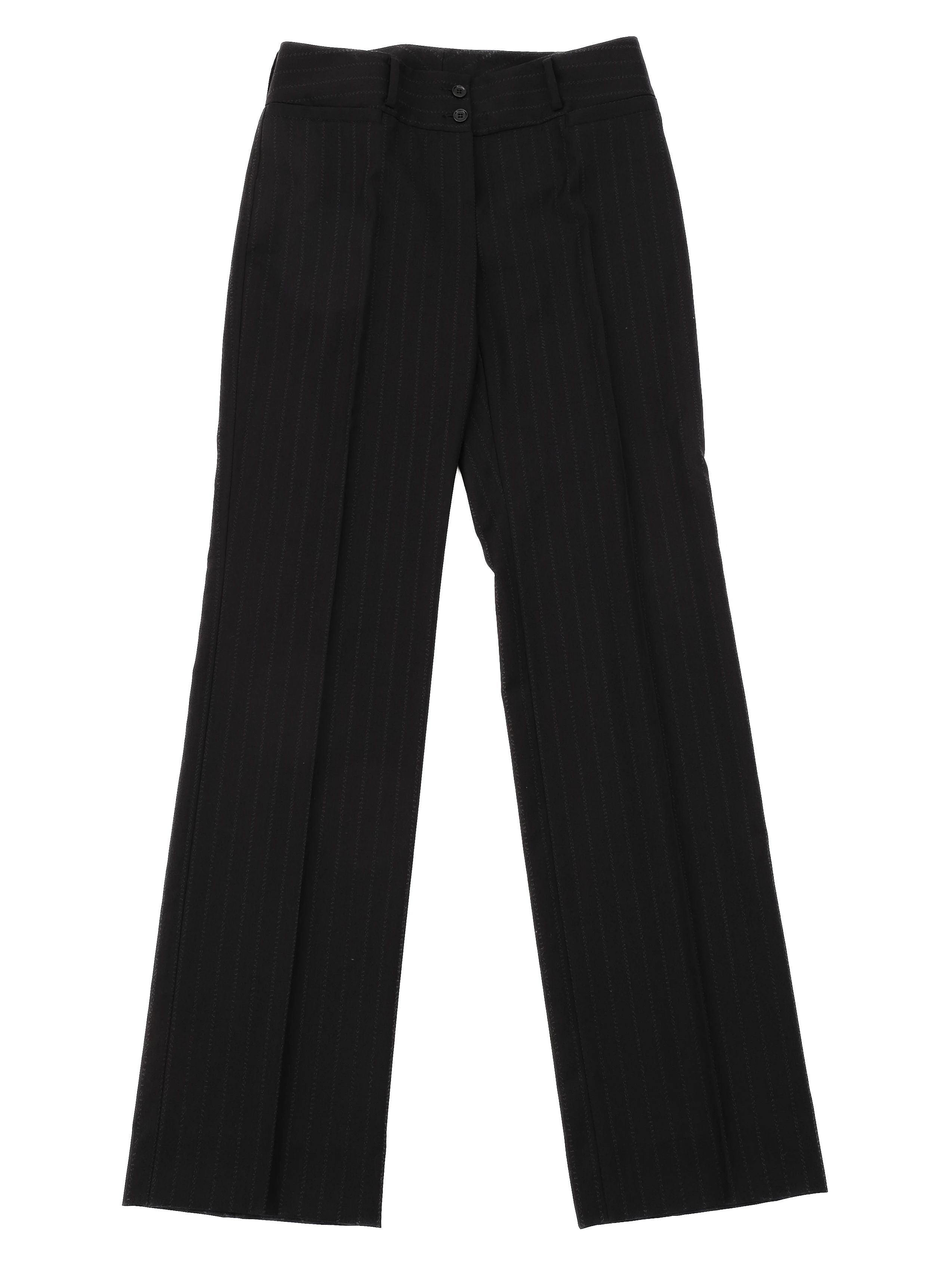 Excellent Dolce Gabbana Black Pinstripe Suit Size L Women Viscose