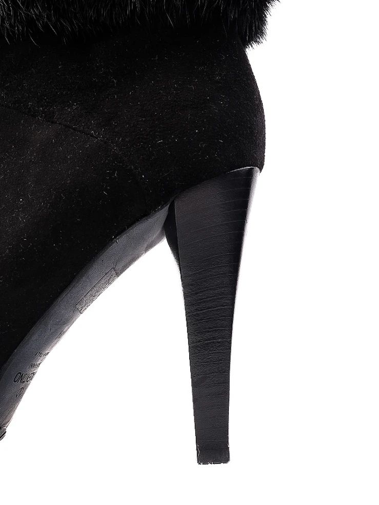 Excellent Valentino Black Leather High-Heeled Ankle Boots Size 38.5