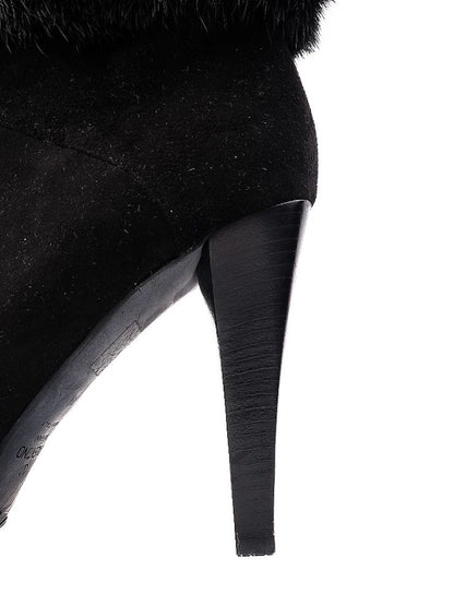 Excellent Valentino Black Leather High-Heeled Ankle Boots Size 38.5