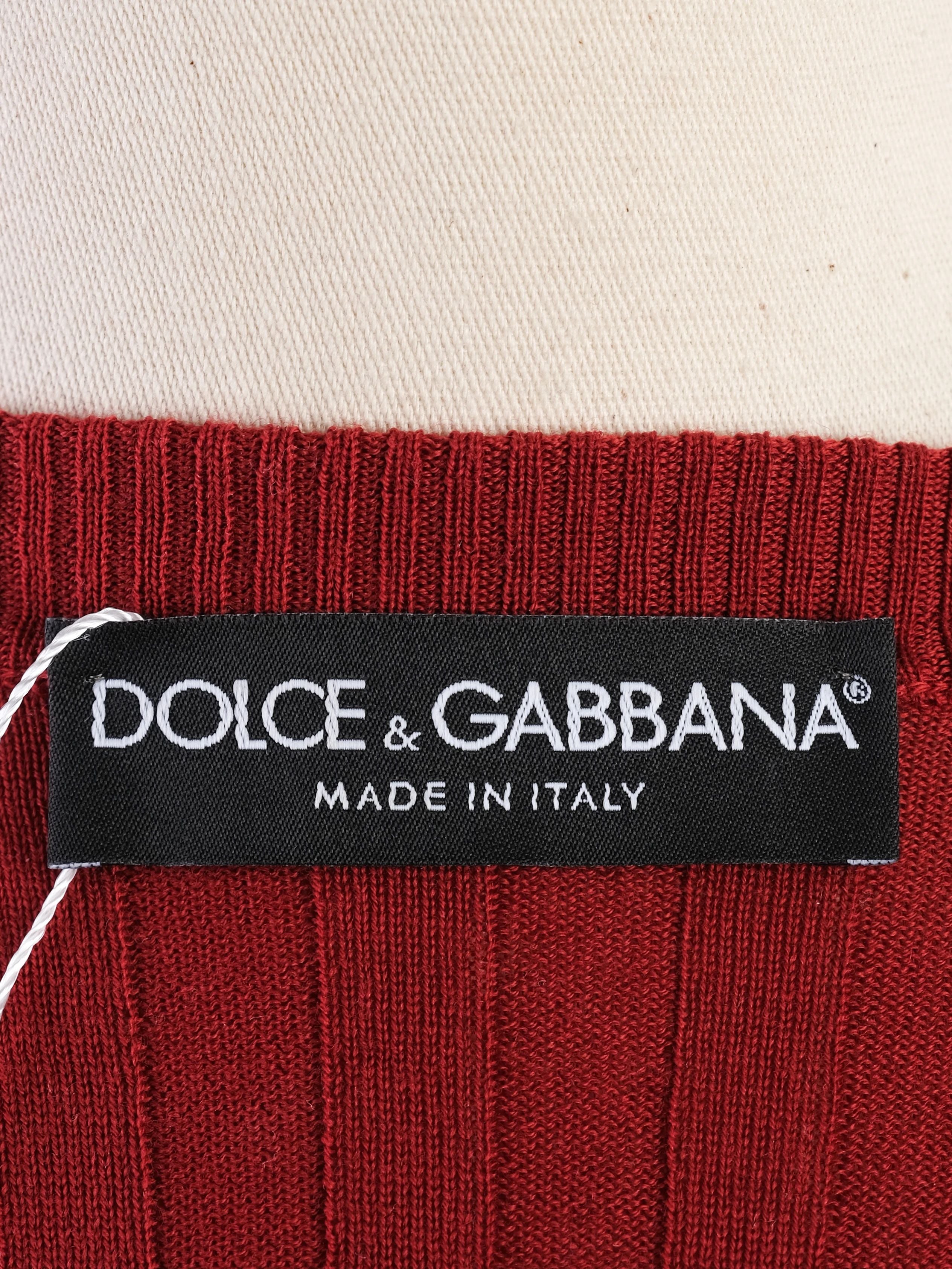 Excellent Dolce Gabbana Red Wool Cardigan Size L Women