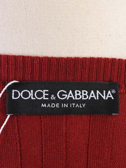 Excellent Dolce Gabbana Red Wool Cardigan Size L Women