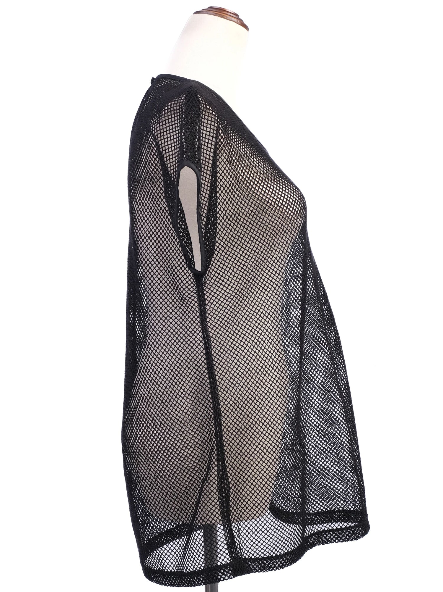 Excellent Dolce Gabbana Black Mesh T-Shirt Size M Silk