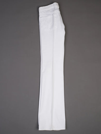 Excellent 7 For All Mankind White Pants Size M Polyurethane Blend
