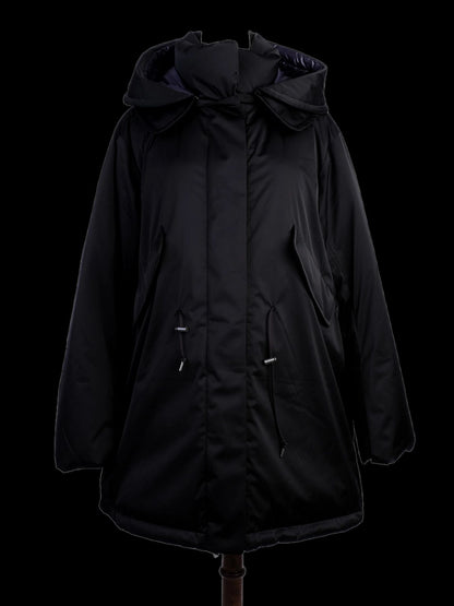 Excellent +J Black Puffer Jacket with Hood for Women - Polyester