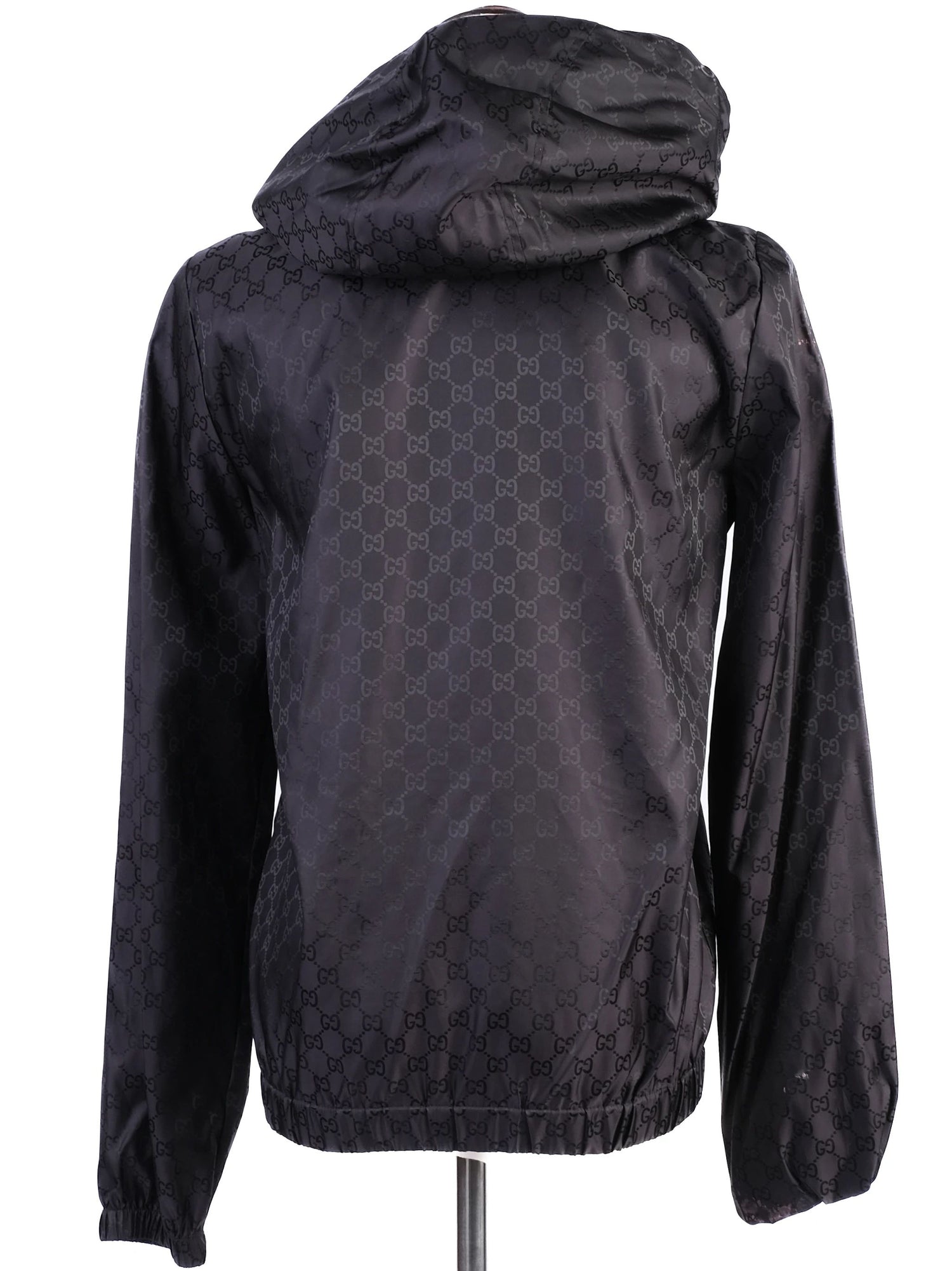 Gucci Black Hooded Jacket Nylon Size S Excellent Condition