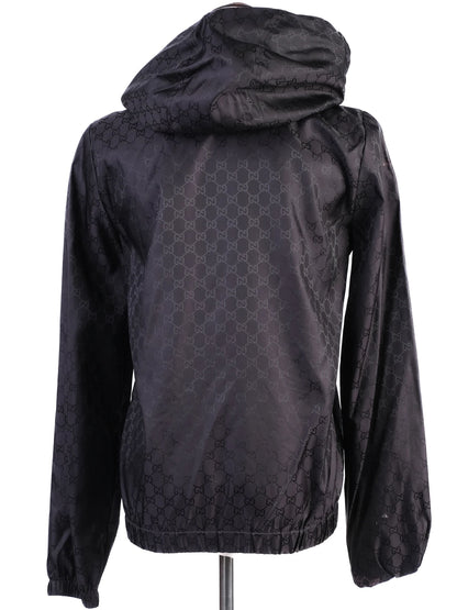 Gucci Black Hooded Jacket Nylon Size S Excellent Condition