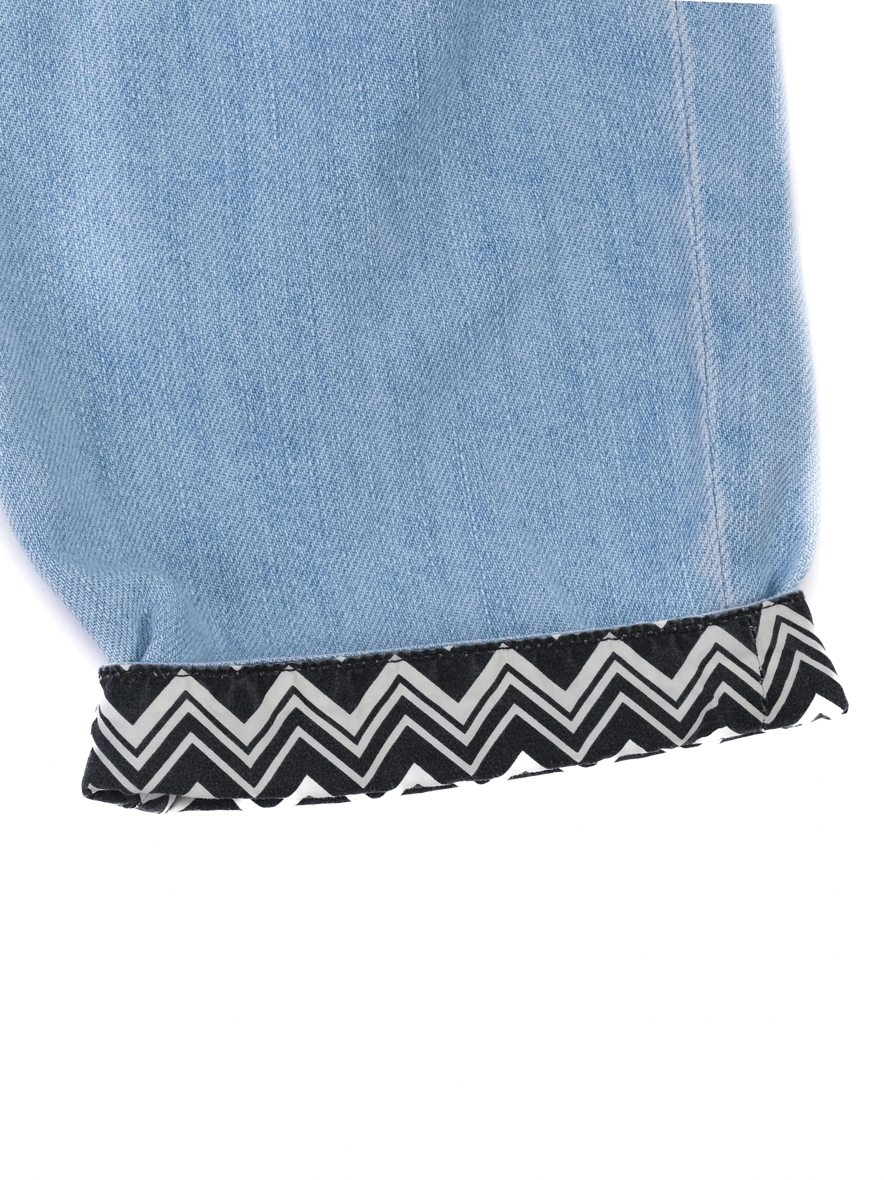 Excellent Missoni Blue Denim Jeans Size S with Chevron Design