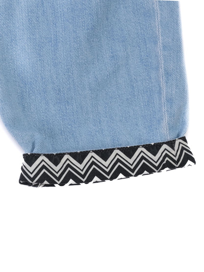 Excellent Missoni Blue Denim Jeans Size S with Chevron Design