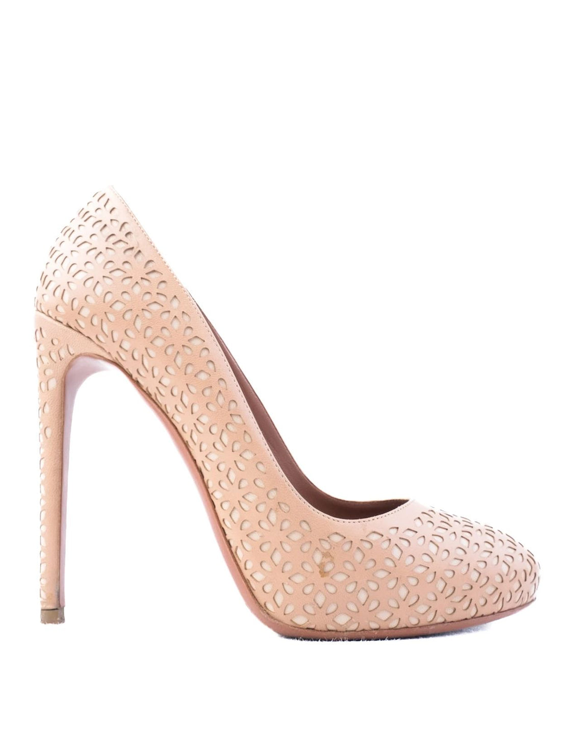 Excellent Alaia White Leather High-Heeled Shoes Size 39