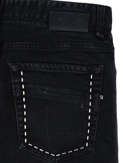 Excellent Fendi Black Cotton Jeans for Men