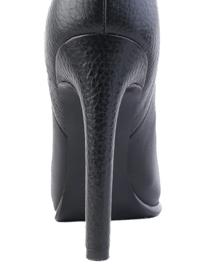 Excellent Kendall+Kylie Black Leather High-Heeled Ankle Boots Size 37.5