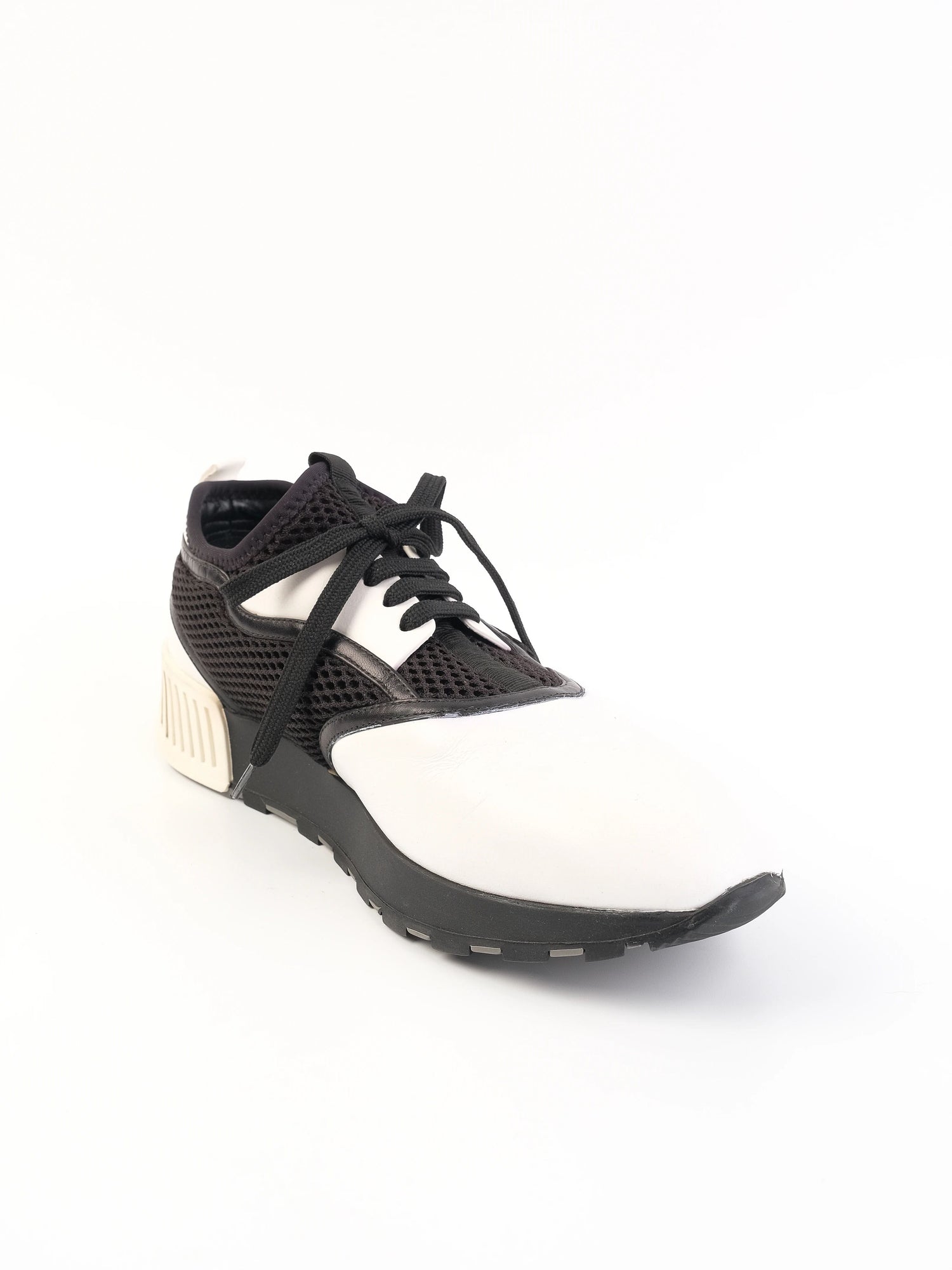 Excellent Sergio Rossi Sneakers Black and White Leather Size 39