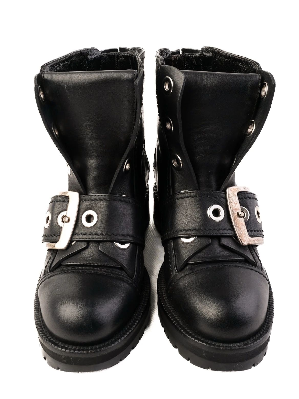 Excellent Alexander McQueen Black Leather WomenÕs Boots Size 35