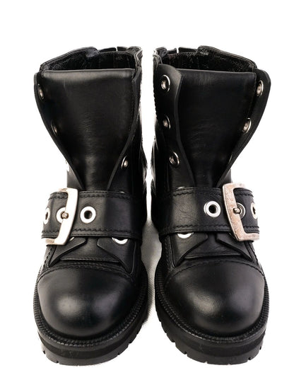 Excellent Alexander McQueen Black Leather WomenÕs Boots Size 35