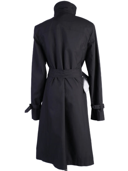 Excellent Burberry Black Polyester Trench Coat Size S