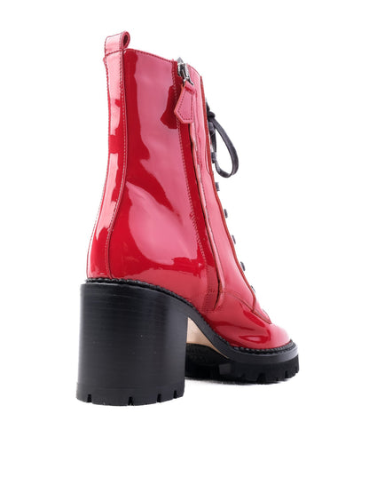 Perfect Nando Muzi Red Lacquer Ankle Boots Size 37