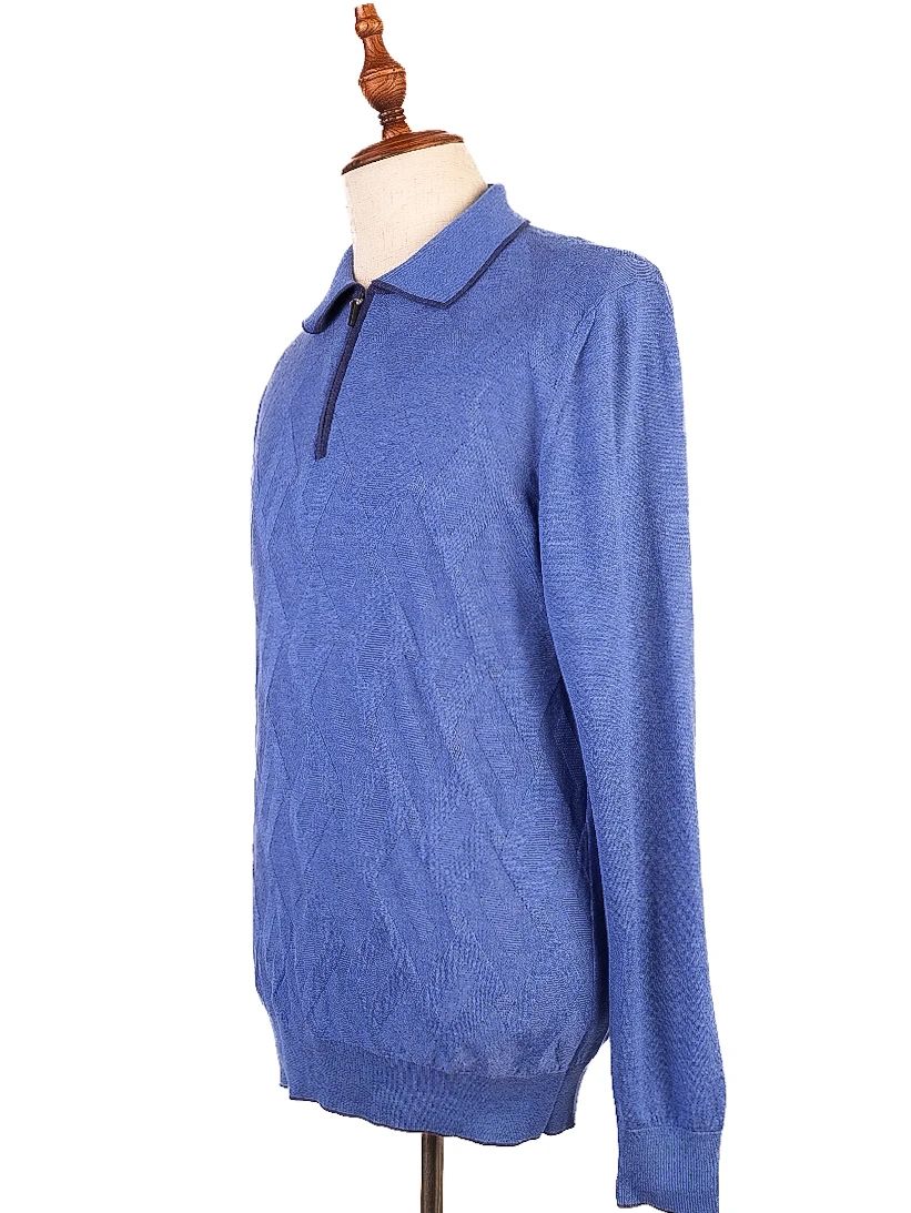 Dalmine Excellent Condition Blue Silk Sweater Size L
