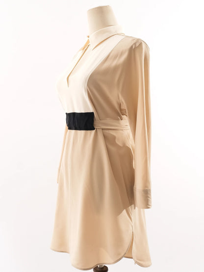 Max Mara Orange Silk Dress Excellent Condition with Keyhole Neckline
