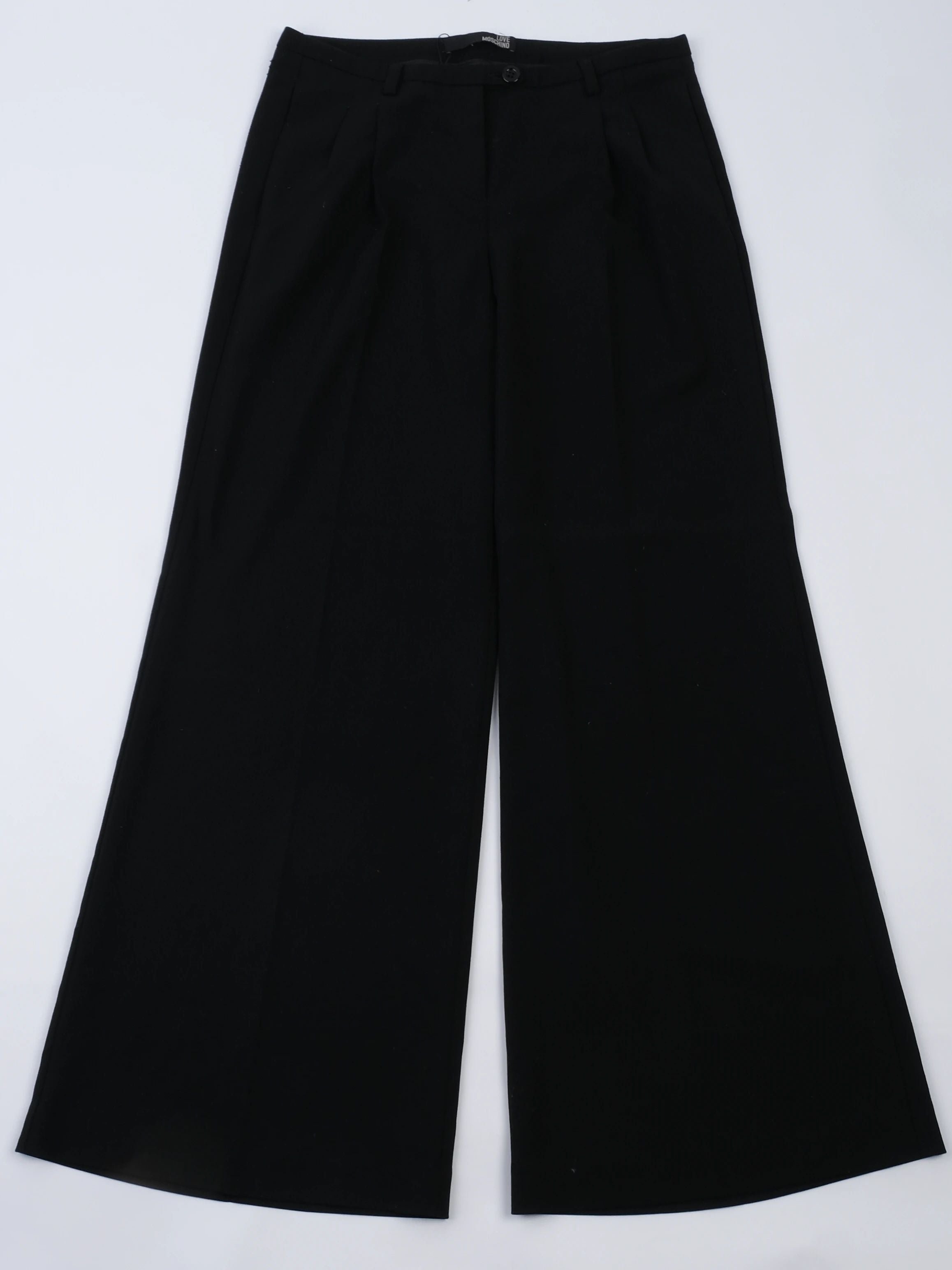 Excellent Love Moschino Black Wool Wide-Leg Pants Size M