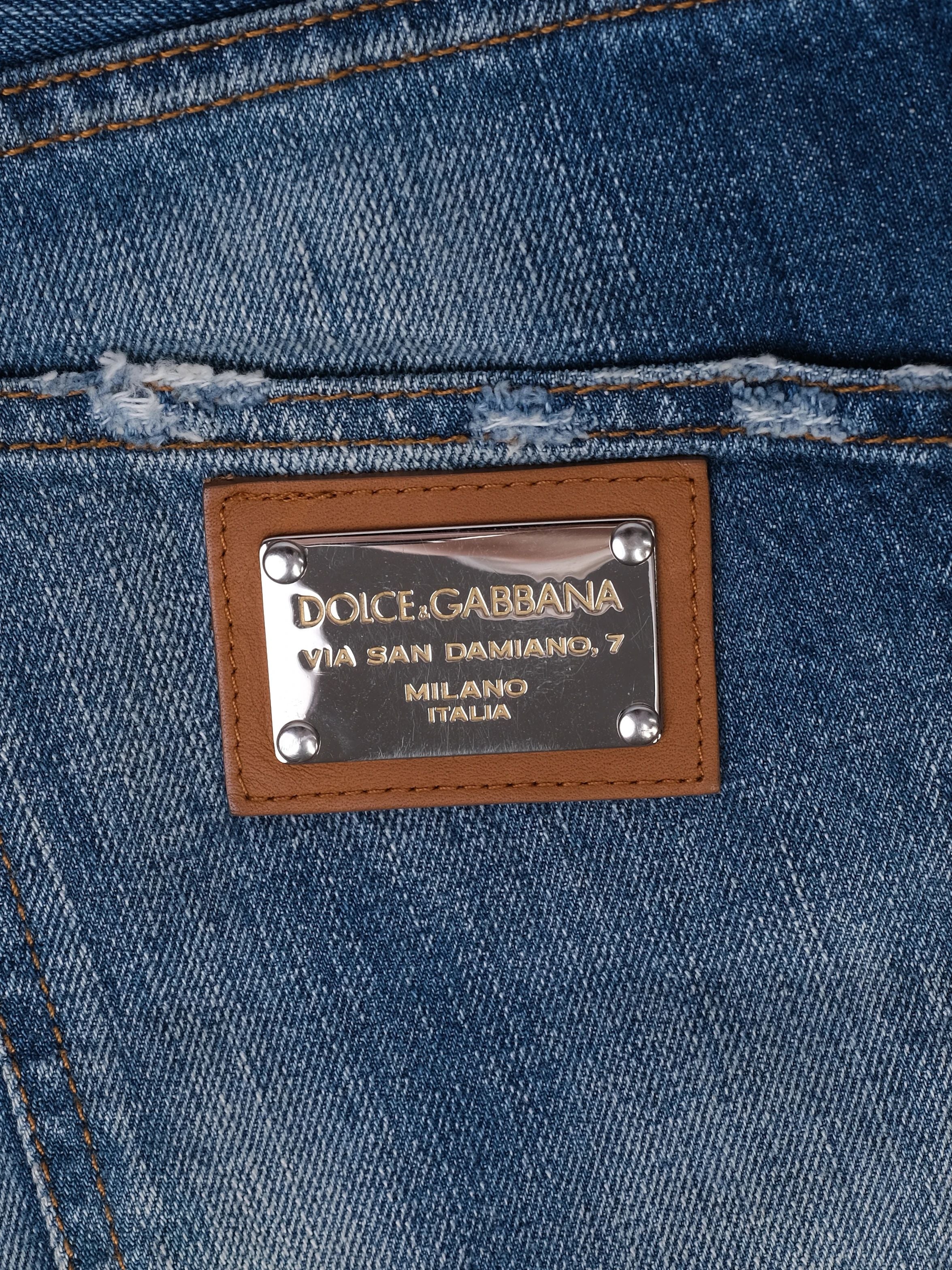 Excellent Dolce Gabbana Distressed Blue Jeans Size S