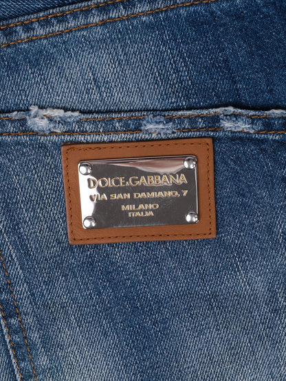 Excellent Dolce Gabbana Distressed Blue Jeans Size S
