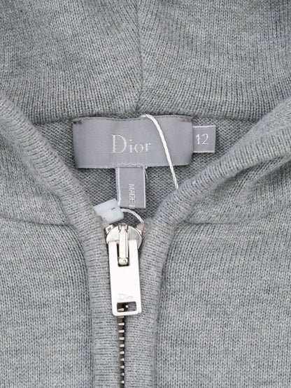 Excellent Dior Gray Zip-Up Hoodie for Kids Size 12