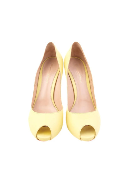 Excellent Gianvito Rossi Yellow Leather High-Heeled Shoes Size 39