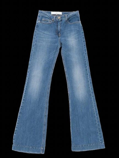 Excellent Elisabetta Franchi Blue Flared Denim Jeans Size S