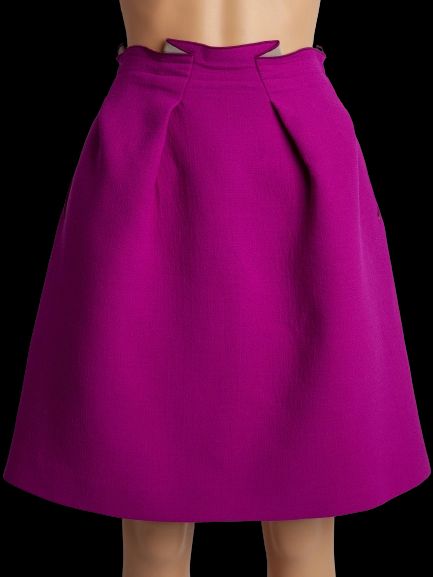 Roland Mouret Purple Knee-Length Skirt Size M Cashmere Wool