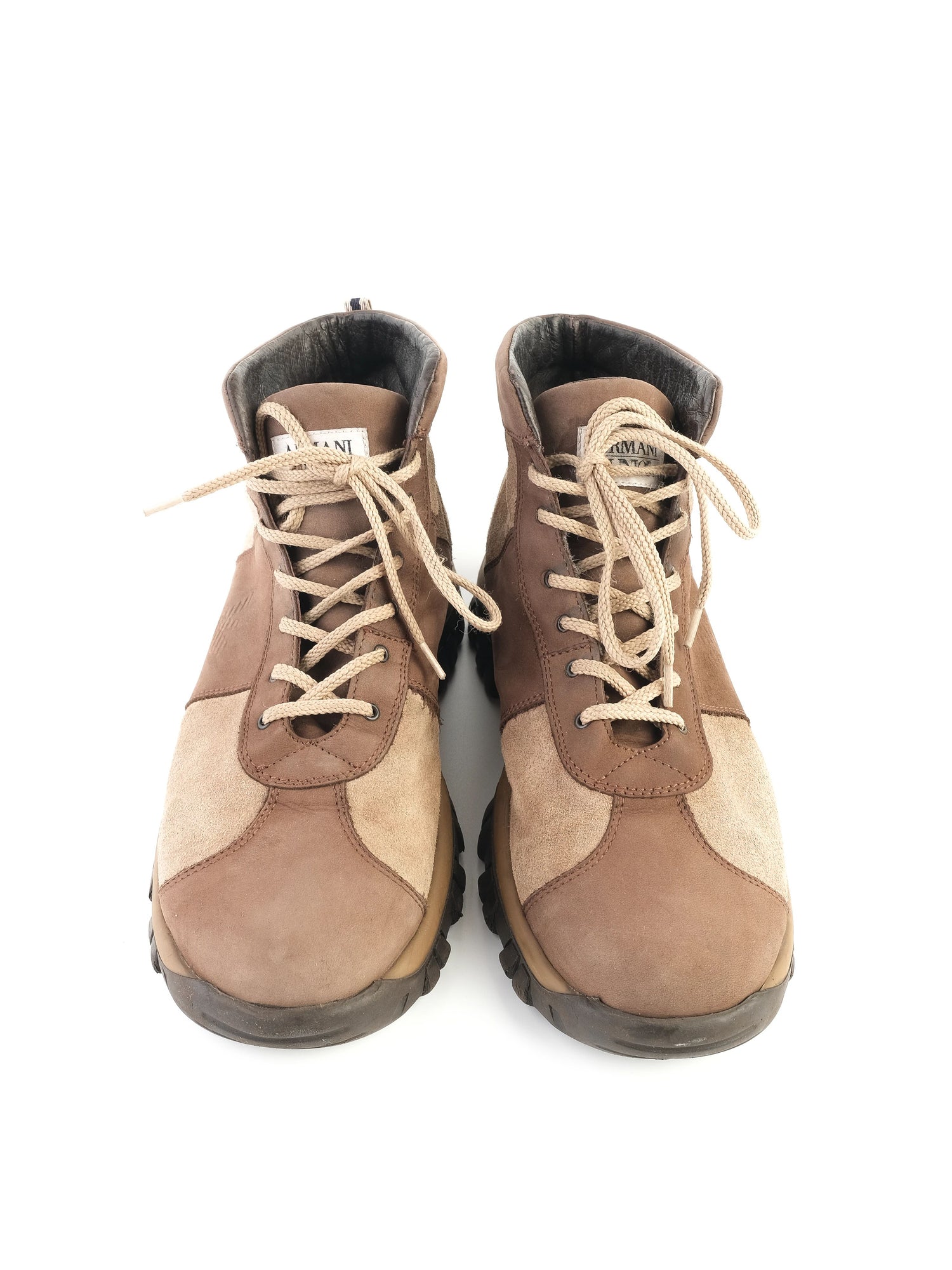 Excellent Armani Junior Brown Leather Lace-Up Boots Size 37