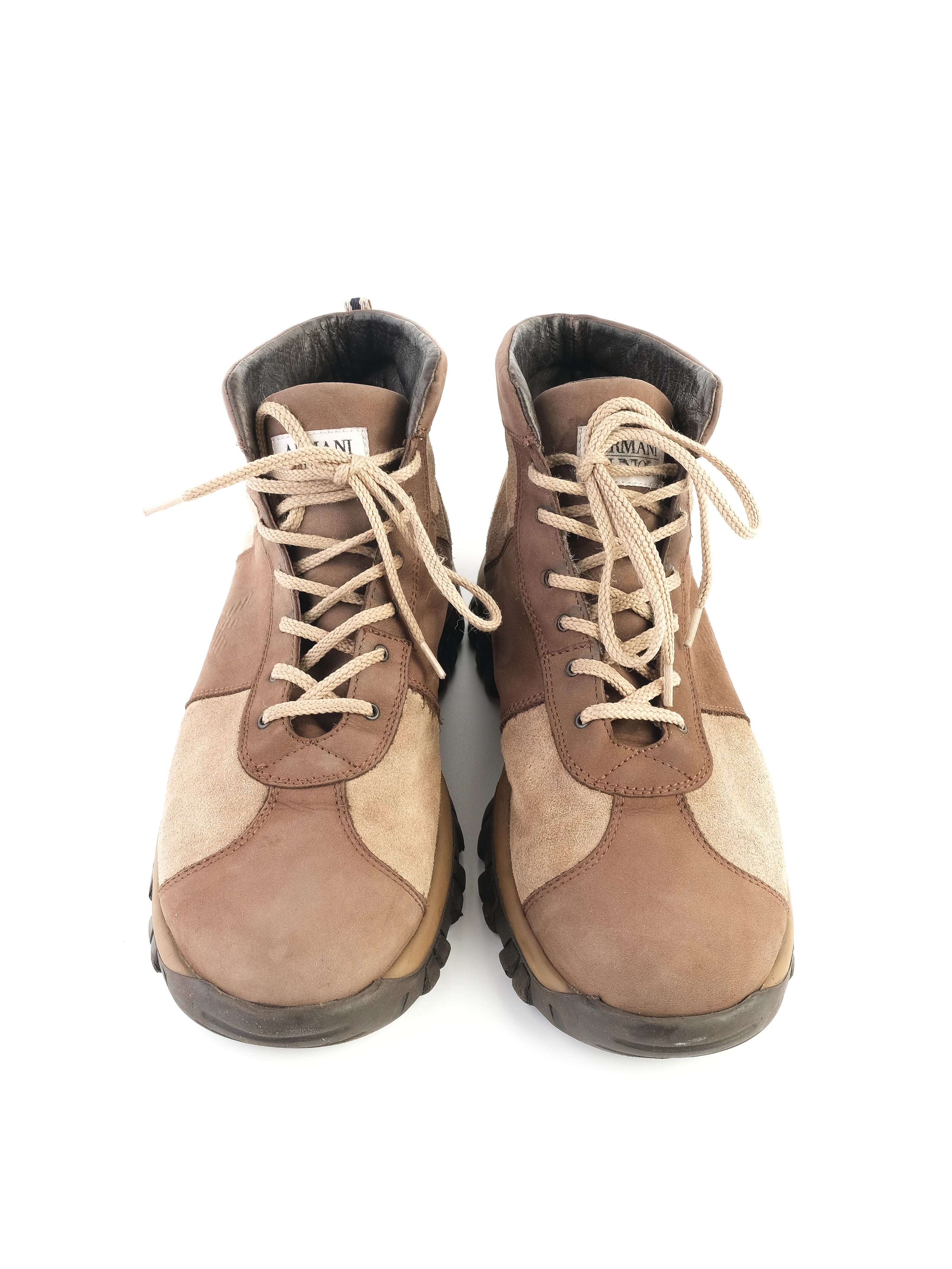 Excellent Armani Junior Brown Leather Lace-Up Boots Size 37