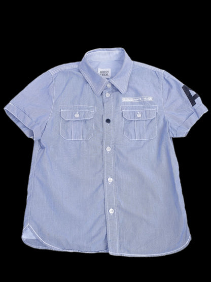 Excellent Armani Junior Blue Cotton Shirt Size 5 for Kids