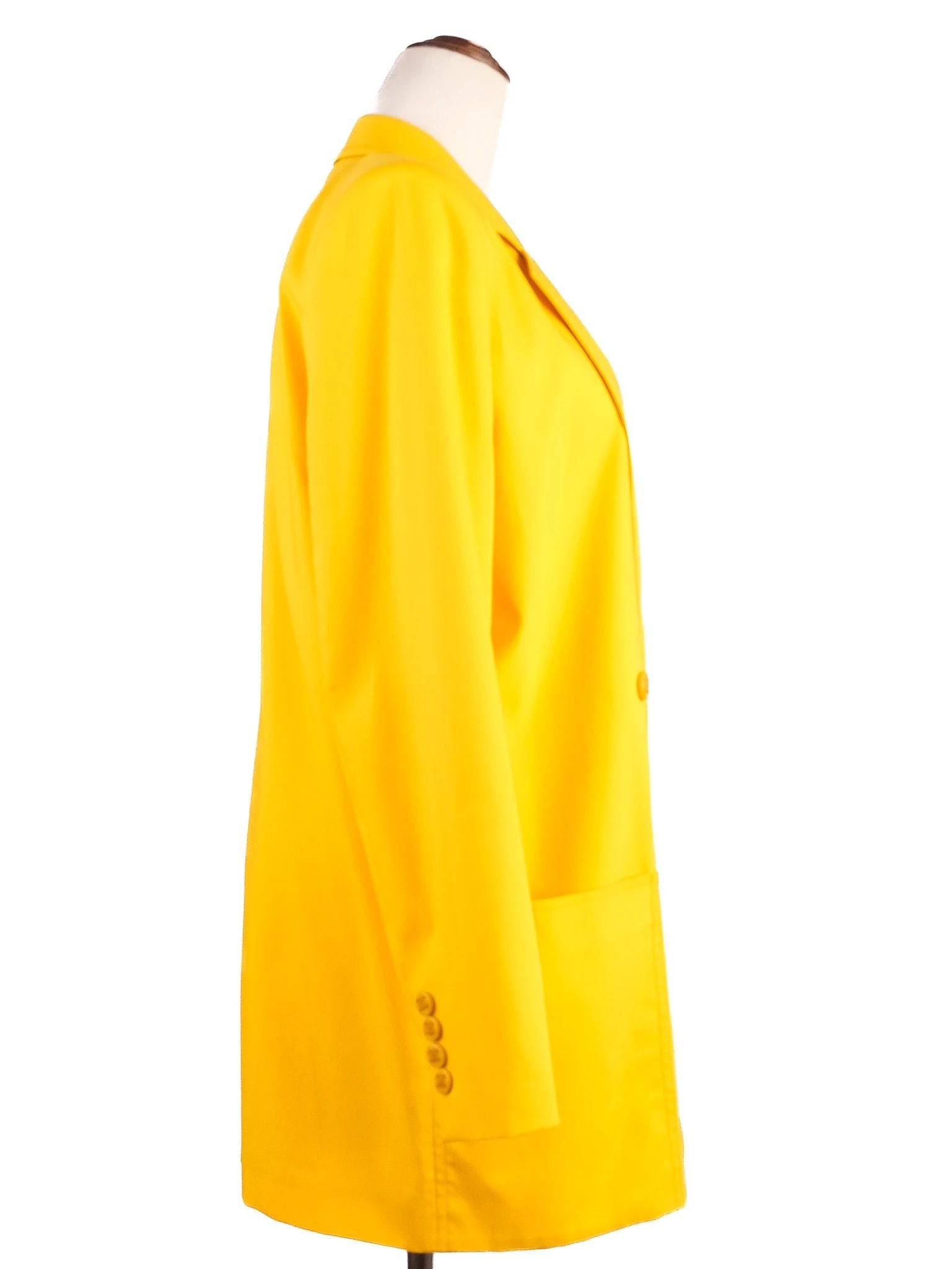 Excellent Max Mara Yellow Cotton Blazer Size M Made in Italy