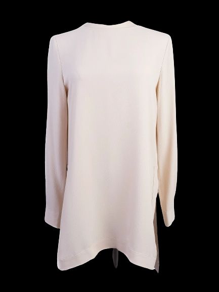 NEW Antonelli White Silk Tunic Blouse Size XS for Women