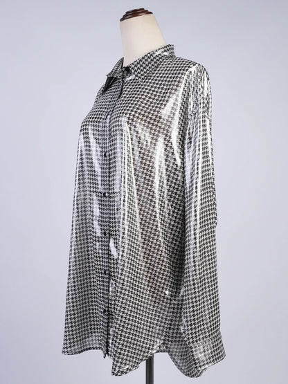 Excellent Ralph Lauren Houndstooth Button-Up Shirt XL Women