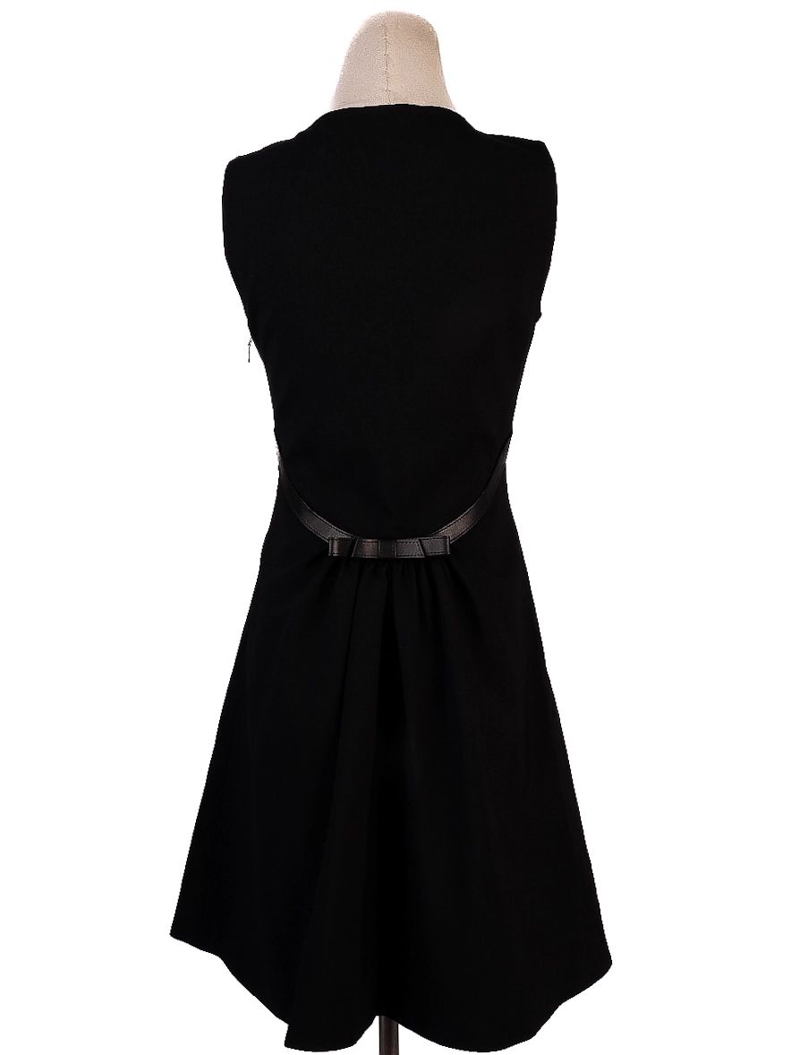 Perfect Dsquared2 Black Wool Sleeveless Dress with Belt XS