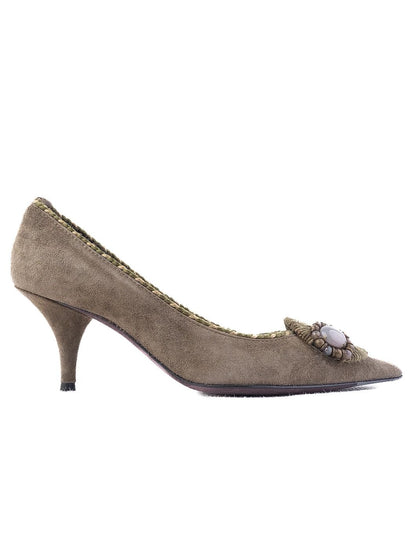 Perfect Baldan Green Genuine Suede High Heels Size 37