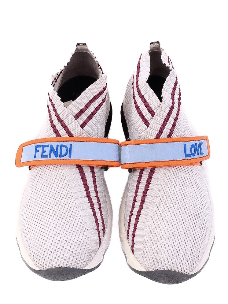 Perfect Fendi White Sneakers with Red Stripes Size 37 Women