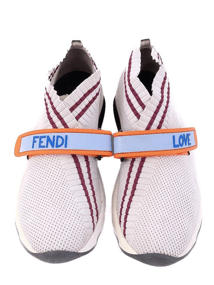 Perfect Fendi White Sneakers with Red Stripes Size 37 Women