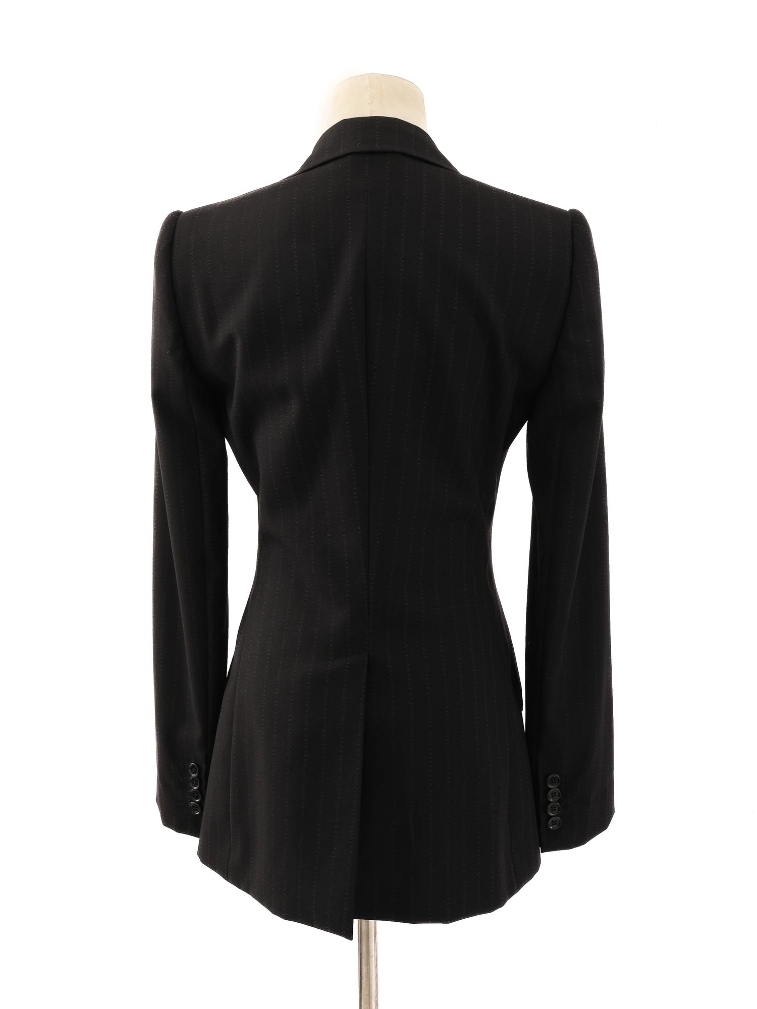 Excellent Dolce Gabbana Black Pinstripe Suit Size L Women Viscose