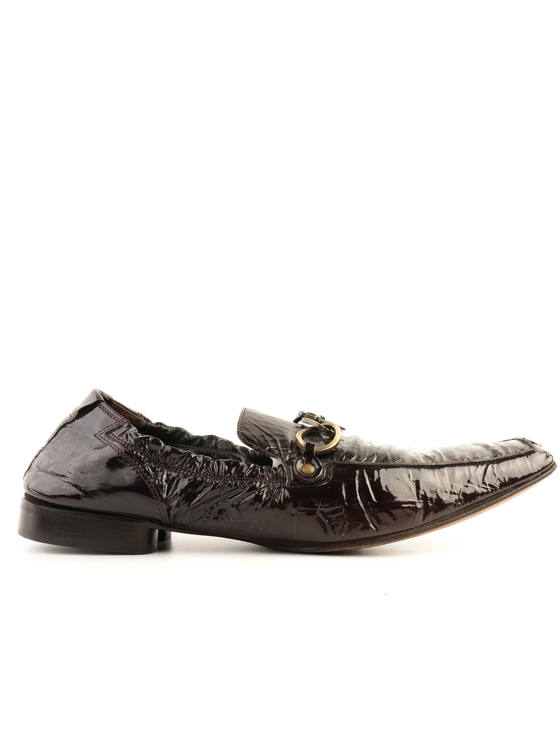 Excellent Paciotti Black Leather Loafers with Buckle Detail Size 43