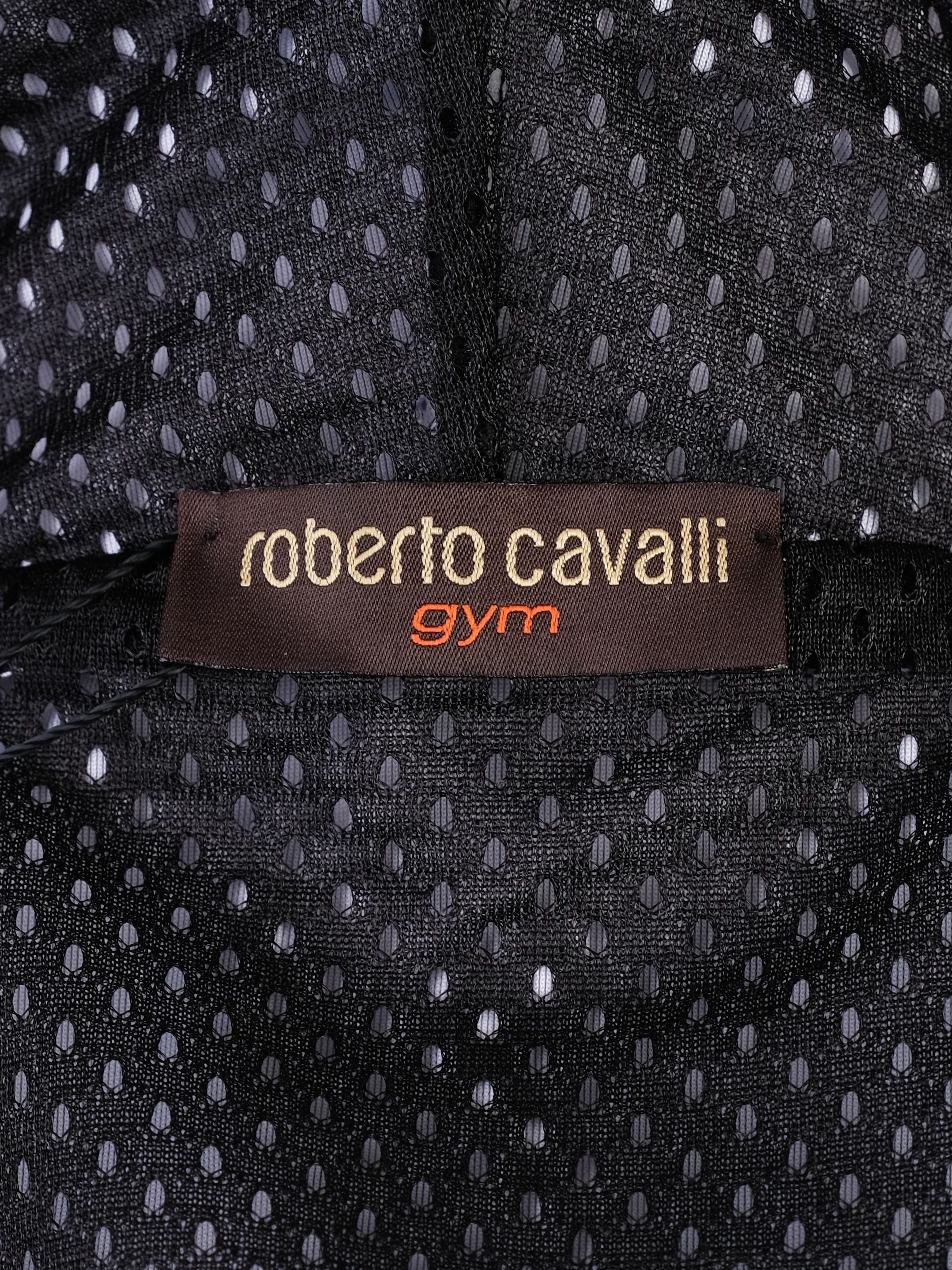 Excellent Roberto Cavalli Hooded Jacket Purple Black Size M