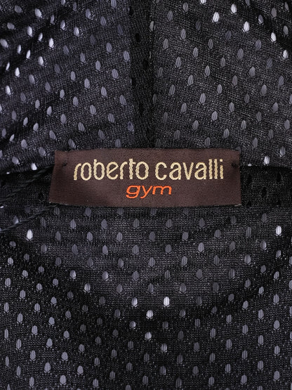 Excellent Roberto Cavalli Hooded Jacket Purple Black Size M