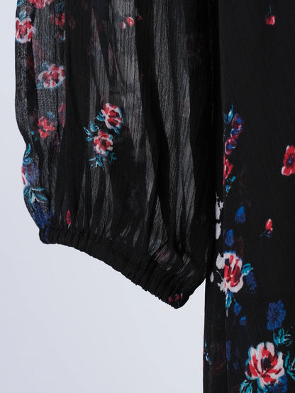 NEW DKNY Black Floral Print Dress Size N/A