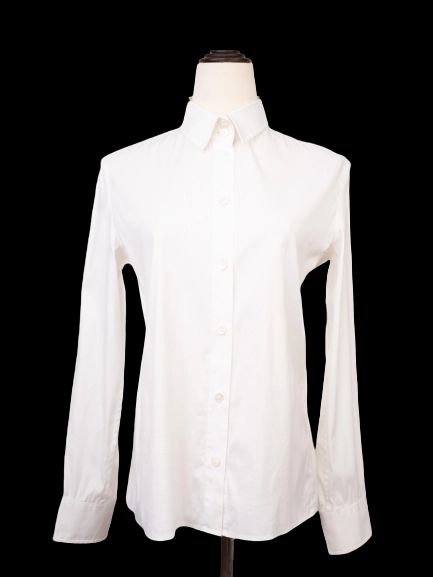 Excellent Armani Collezioni White Cotton Long-Sleeve Button-Up Shirt